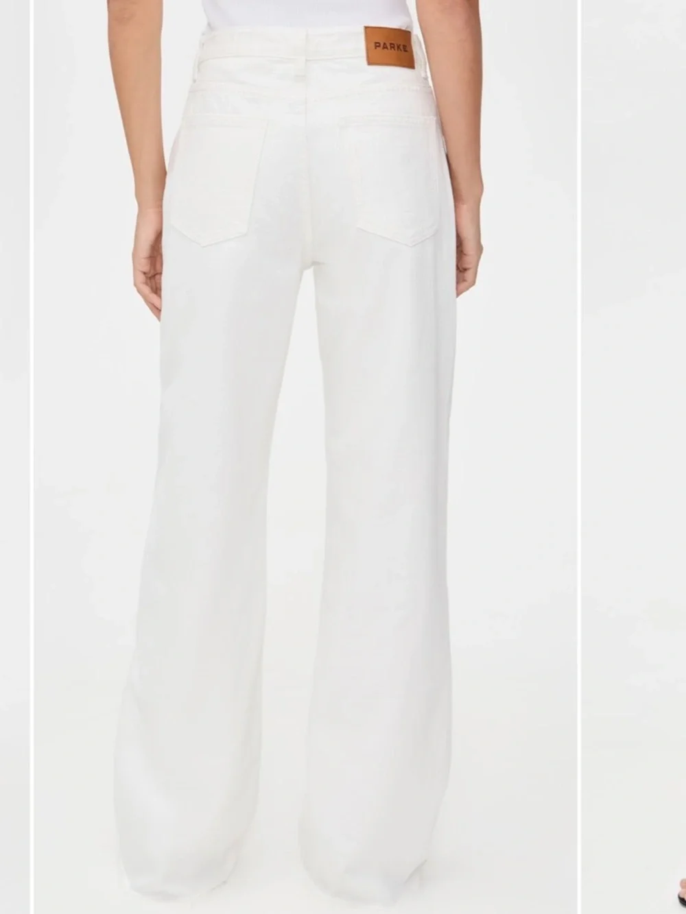 PARKE Women’s Low Rise Baggy Denim Jeans in White - Picture 8 of 8